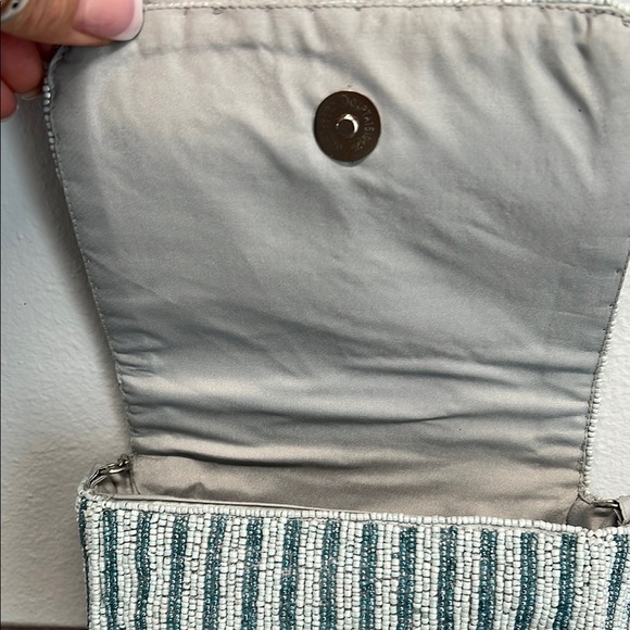 Handcrafted Beaded Elegant Beaded Umbrella ☂️ Blue Clutch Bag 💙✨ - Picture 9 of 10